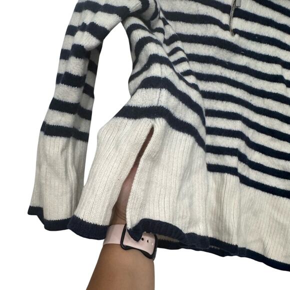 Aritzia Babaton Weekday Turtleneck Stripe Crop Merino Wool Sweater Womens Small - Picture 8 of 10